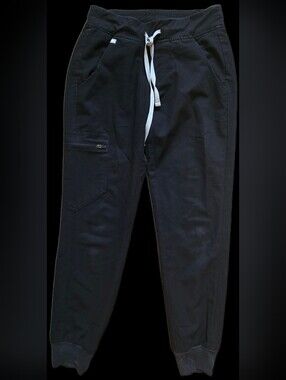 Figs  Black Jogger Scrub Pants with  Drawstring